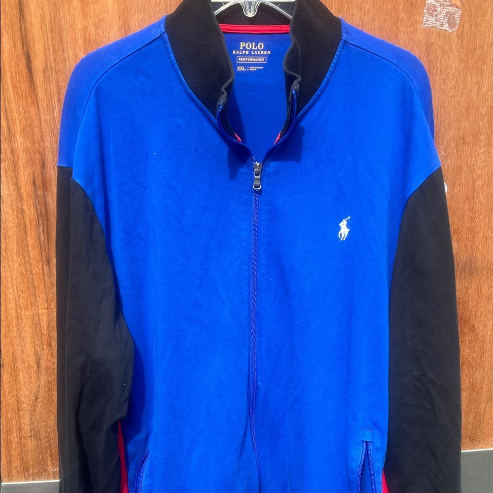 Polo Ralph Lauren Blue & Black Zip-Up Jacket xxl men’s